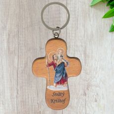 Kľúčenka drevená – Svätý Krištof