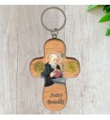 Kľúčenka drevená – Svätý Benedikt