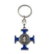 Kľúčenka kovová Benediktínska – modrá