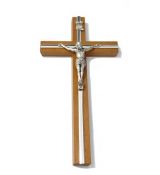 Kríž drevený s lištou – hnedý