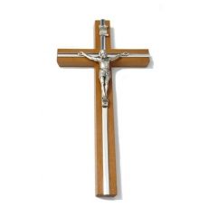 Kríž drevený s lištou – hnedý