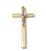 Kríž drevený s lištou – prírodný 16 cm